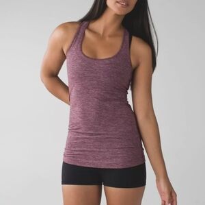 Lululemon Cool Racerback Heathered Bordeaux Tank Top Size 4
